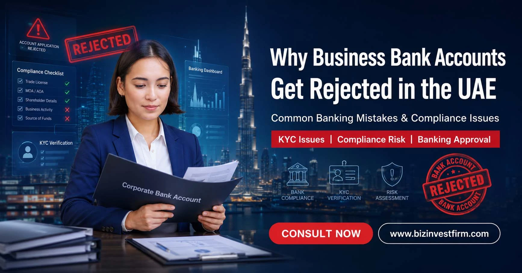 Business Bank Account Rejection in UAE